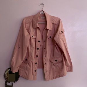 Dressbarn Pink Floral Accents Jacket
